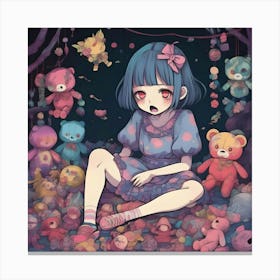 Teddy Bear Girl Canvas Print