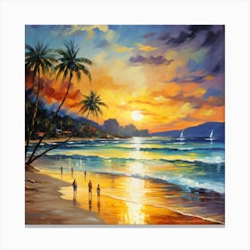 Sunset On The Beach 6 Canvas Print