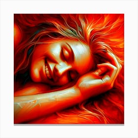 Abstract Wall Art Woman Sleeping Canvas Print