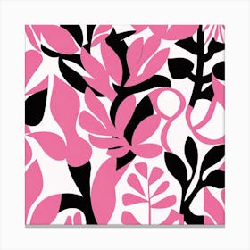Pink Leaves Matisse Cutout Canvas Print