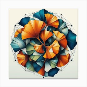 Geometric Art Tropical leaves of ginkgo biloba 4 Canvas Print