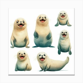 Seals Set Canvas Print