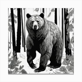 Grizzly Bear In The Forest 4 Canvas Print