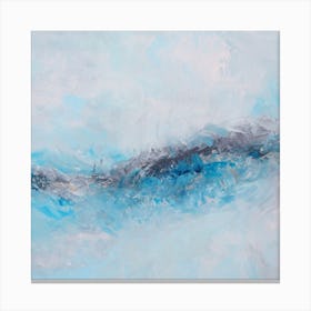 Light Blue Ocean Painting Square Canvas Print