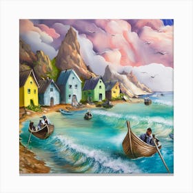 fisherman village Canvas Print