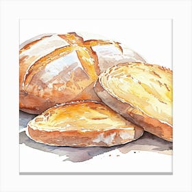 Editorial Art White Background Bread 1 Canvas Print