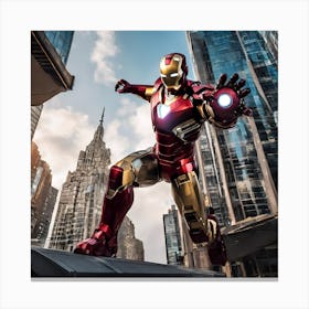 Iron Man In Action 1 Canvas Print