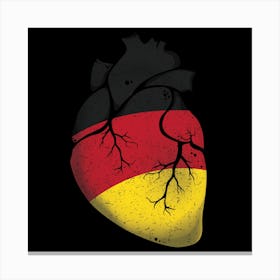 German Heart Flag Canvas Print