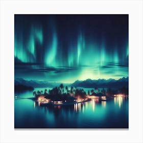 ethereal and dreamlike depiction of the Northern Lights, 3 Canvas Print