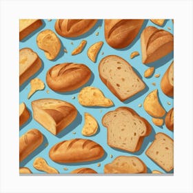 Bread Seamless Pattern 1 Canvas Print