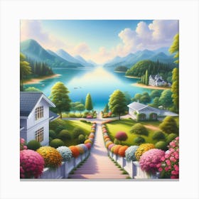 Lakeside Garden Canvas Print