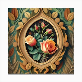 Roses In A Frame 1 Canvas Print