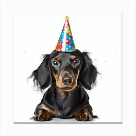 Dachshund Party Hat Canvas Print