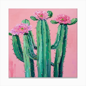 Pink Cactus Canvas Print