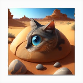 Cat In The Desert Canvas Print