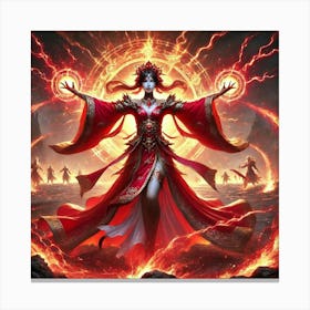 Priestess Kaida Crimson Seal Canvas Print