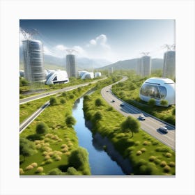 Futuristic City 211 Canvas Print