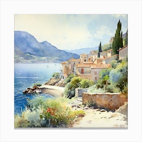Village By The Sea Canvas Print