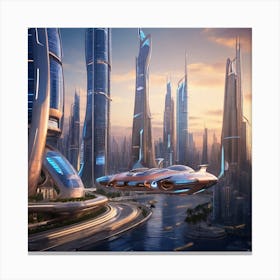 Futuristic Cityscape 4 Canvas Print