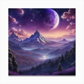 Purple Mountain Landscape Canvas Print