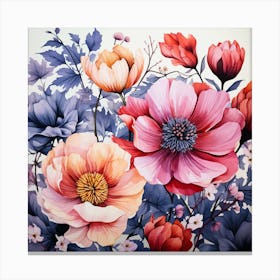 Watercolor Flowers 7 Canvas Print