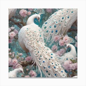 puissant pearlescent peacock Canvas Print