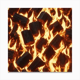 Fire Burning Logs Canvas Print