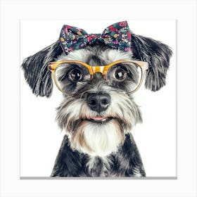 Dog With Glasses 62 Canvas Print