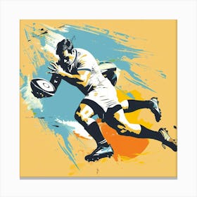 Rugby Player Running 1 Canvas Print