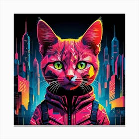 Cat In The City 6 Canvas Print