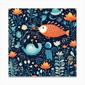 Playful And Whimsical A Pattern Featuring Whimsical Creatures Playful Patterns And A Touch Of Mag 83495671 (2) Canvas Print