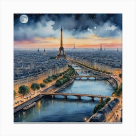 The Grandeur of Paris Paris At Night Canvas Print