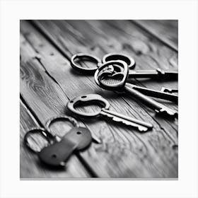 Black And White Keys Canvas Print