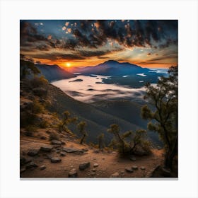 Sunrise Over The Mountains 1 Canvas Print