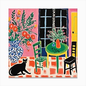 Cat In The Living Room 2 Canvas Print