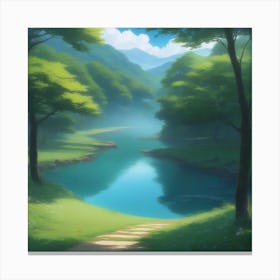 River In The Forest 1 Canvas Print