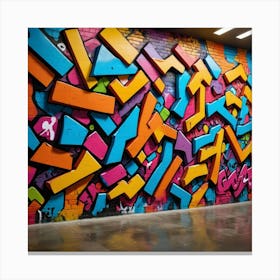 Graffiti Dreams: A Brick Wall Canvas Canvas Print