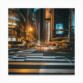 Hong Kong City At Night Canvas Print