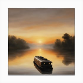 Sunset On The River Canvas Print