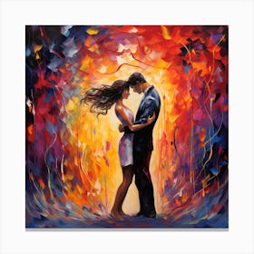 Kissing Couple Canvas Print