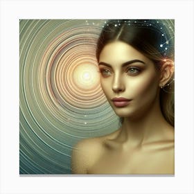 Beautiful Young Woman Meditating Canvas Print