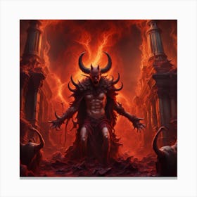 Demon In Flames Canvas Print