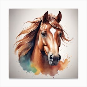 Horse Watercolor Painting Canvas Print