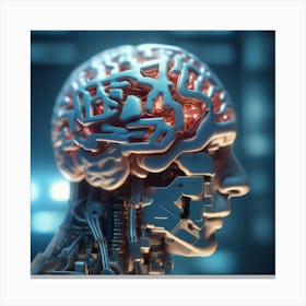 Human Brain With Artificial Intelligence 39 Canvas Print