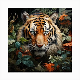 Tiger In The Jungle Canvas Print