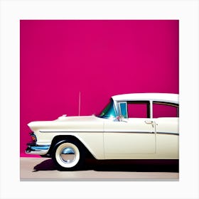 Classic Car In Pink 1 Canvas Print