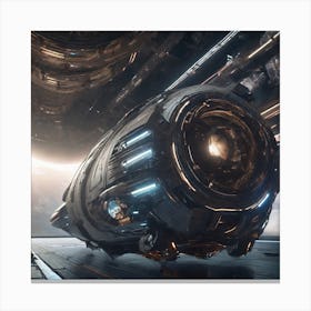 Spaceship In Space 24 Canvas Print
