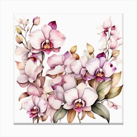 Pattern with Orchid flowers 1 Canvas Print