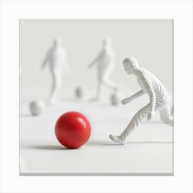 People Chasing A Ball Canvas Print