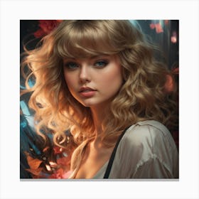 a portrait of a beautiful taylor swift, art by lois van baarle and loish and ross tran and rossdraws and sam yang and samdoesarts and artgerm and saruei, digital art, highly detailed, intricate, sharp focus, Trending on Artstation HQ, deviantart, unreal engine 5, 4K UHD image Canvas Print